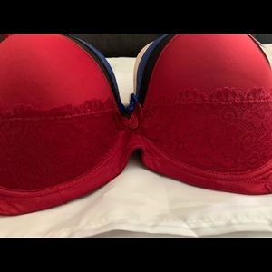 34DDD Angelina bras. Red, Black, Blue and Beige.